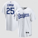 Men's Los Angeles Dodgers #25 Tommy Edman White 2025 World Series Champions Home Cool Base Stitched Baseball Jersey