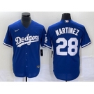 Men's Los Angeles Dodgers #28 JD Martinez Blue Stitched Cool Base Nike Jersey