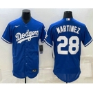 Men's Los Angeles Dodgers #28 JD Martinez Blue Stitched MLB Cool Base Nike Jersey