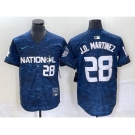 Men's Los Angeles Dodgers #28 JD Martinez Number Royal 2023 All Star Cool Base Stitched Baseball Jersey