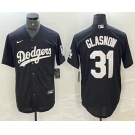 Men's Los Angeles Dodgers #31 Tyler Glasnow Black Turn Back The Clock Stitched Cool Base Jerseys