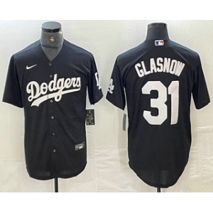 Men's Los Angeles Dodgers #31 Tyler Glasnow Black Turn Back The Clock Stitched Cool Base Jerseys