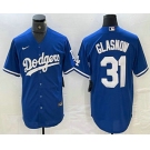 Men's Los Angeles Dodgers #31 Tyler Glasnow Blue Stitched Cool Base Nike Jersey