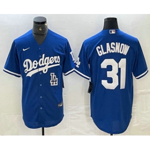 Men's Los Angeles Dodgers #31 Tyler Glasnow Blue Stitched Cool Base Nike Jerseys