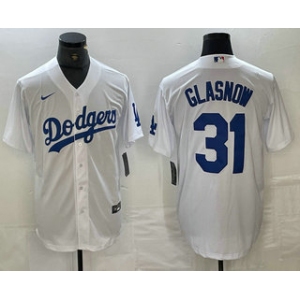 Men's Los Angeles Dodgers #31 Tyler Glasnow White Stitched Cool Base Nike Jerseys