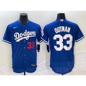 Men's Los Angeles Dodgers #33 James Outman Blue Flex Base Stitched Baseball Jersey