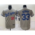 Men's Los Angeles Dodgers #33 James Outman Grey Flex Base Stitched Jersey