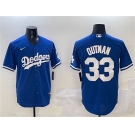 Men's Los Angeles Dodgers #33 James Outman Royal Cool Base Stitched Baseball Jersey