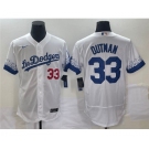 Men's Los Angeles Dodgers #33 James Outman White City Connect Flex Base Stitched Baseball Jersey