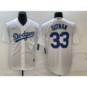 Men's Los Angeles Dodgers #33 James Outman White Cool Base Stitched Jersey