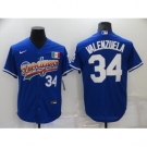 Men's Los Angeles Dodgers #34 Fernando Valenzuela Blue Authentic Jersey