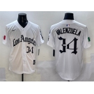 Men's Los Angeles Dodgers #34 Fernando Valenzuela White Mexico 2025 LA Gothic Style With Fernando Patch Vapor Premier Limited Stitched Baseball Jersey