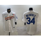 Men's Los Angeles Dodgers #34 Fernando Valenzuela white Authentic Collection Stitched MLB Jersey