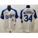 Men's Los Angeles Dodgers #34 Toro Valenzuela White Blue Fashion Stitched Cool Base Limited Jerseys