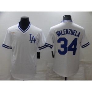 Men's Los Angeles Dodgers #34 Toro Valenzuela White Stitched Baseball Jersey