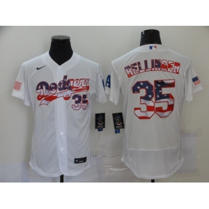 Men's Los Angeles Dodgers #35 Cody Bellinger Nike  White USA Flag Fashion Flex Base Authentic Baseball Jersey