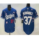 Men's Los Angeles Dodgers #37 Teoscar Hernandez Blue 2025 Tokyo Series Limited Jersey