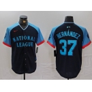 Men's Los Angeles Dodgers #37 Teoscar Hernandez Navy 2024 All Star Limited Stitched Jersey