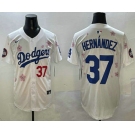Men's Los Angeles Dodgers #37 Teoscar Hernandez White 2025 Tokyo Series Limited Jersey