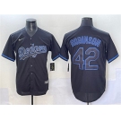 Men's Los Angeles Dodgers #42 Jackie Robinson Black Fashion Stitched Baseball Jersey