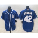 Men's Los Angeles Dodgers #42 Jackie Robinson Blue Cool Base Stitched Baseball Jersey