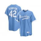 Men's Los Angeles Dodgers #42 Jackie Robinson Light Blue Cool Base Stitched Baseball Jersey