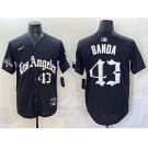 Men's Los Angeles Dodgers #43 Anthony Banda Black Mexico 2025 LA Gothic Style With 2024 World Series Champions Patch Vapor Premier Limited Stitched Basebal