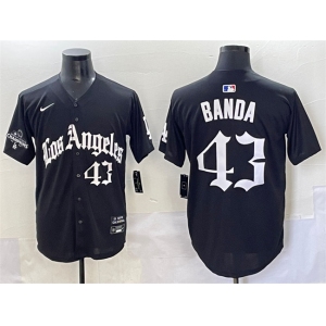 Men's Los Angeles Dodgers #43 Anthony Banda Black Mexico 2025 LA Gothic Style With 2024 World Series Champions Patch Vapor Premier Limited Stitched Basebal