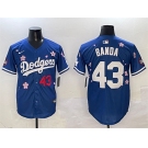 Men's Los Angeles Dodgers #43 Anthony Banda Royal 2025 Tokyo Series Limited Stitched Baseball Jersey