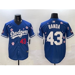 Men's Los Angeles Dodgers #43 Anthony Banda Royal 2025 Tokyo Series Limited Stitched Baseball Jersey