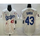 Men's Los Angeles Dodgers #43 Anthony Banda White 2025 Tokyo Series Limited Jersey