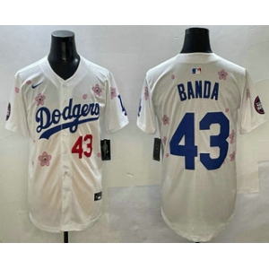 Men's Los Angeles Dodgers #43 Anthony Banda White 2025 Tokyo Series Limited Jersey
