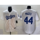 Men's Los Angeles Dodgers #44 Andy Pages White Cool Base Stitched Baseball Jersey