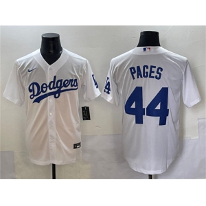 Men's Los Angeles Dodgers #44 Andy Pages White Cool Base Stitched Baseball Jersey