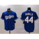 Men's Los Angeles Dodgers #44 Vicente Padilla Blue Cool Base Stitched Jersey