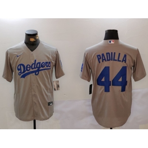 Men's Los Angeles Dodgers #44 Vicente Padilla Grey Cool Base Stitched Jersey