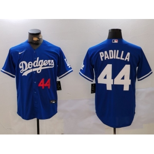 Men's Los Angeles Dodgers #44 Vicente Padilla Number Blue Cool Base Stitched Jersey