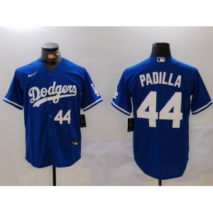 Men's Los Angeles Dodgers #44 Vicente Padilla Number Blue Cool Base Stitched Jerseys