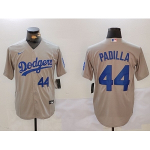 Men's Los Angeles Dodgers #44 Vicente Padilla Number Grey Cool Base Stitched Jerseys