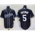 Men's Los Angeles Dodgers #5 Freddie Freeman Black Fashion Stitched Baseball Jersey