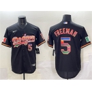 Men's Los Angeles Dodgers #5 Freddie Freeman Black Mexico Cool Base Stitched Baseball Jersey