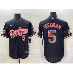Men's Los Angeles Dodgers #5 Freddie Freeman Black Mexico Cool Base Stitched Baseball Jersey