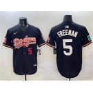 Men's Los Angeles Dodgers #5 Freddie Freeman Black Mexico Limited Stitched Baseball Jersey