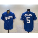 Men's Los Angeles Dodgers #5 Freddie Freeman Blue Cool Base Jersey