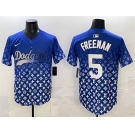 Men's Los Angeles Dodgers #5 Freddie Freeman Blue Limited Stitched Baseball Jersey