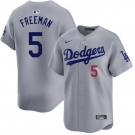 Men's Los Angeles Dodgers #5 Freddie Freeman Gray 2025 Limited Stitched Baseball Jersey