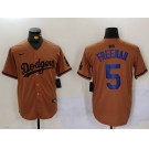 Men's Los Angeles Dodgers #5 Freddie Freeman Olive Cool Base Limited Stitched Jersey