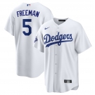 Men's Los Angeles Dodgers #5 Freddie Freeman White 2025 World Series Champions Home Cool Base Stitched Baseball Jersey