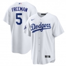 Men's Los Angeles Dodgers #5 Freddie Freeman White 2025 World Series Champions Stitched Baseball Jersey