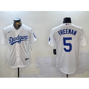 Men's Los Angeles Dodgers #5 Freddie Freeman White Cool Base Jersey